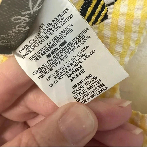 Emily Rose Infant Girl Sleeveless Yellow Bumblebee & Daisy Dress Size 18M NWT - Picture 7 of 10